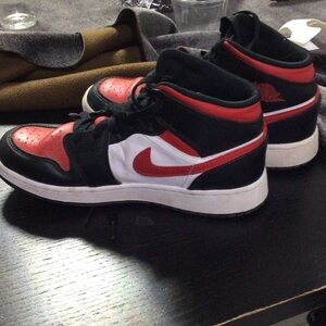Nike Kids Sneakers - Red, Black, and White